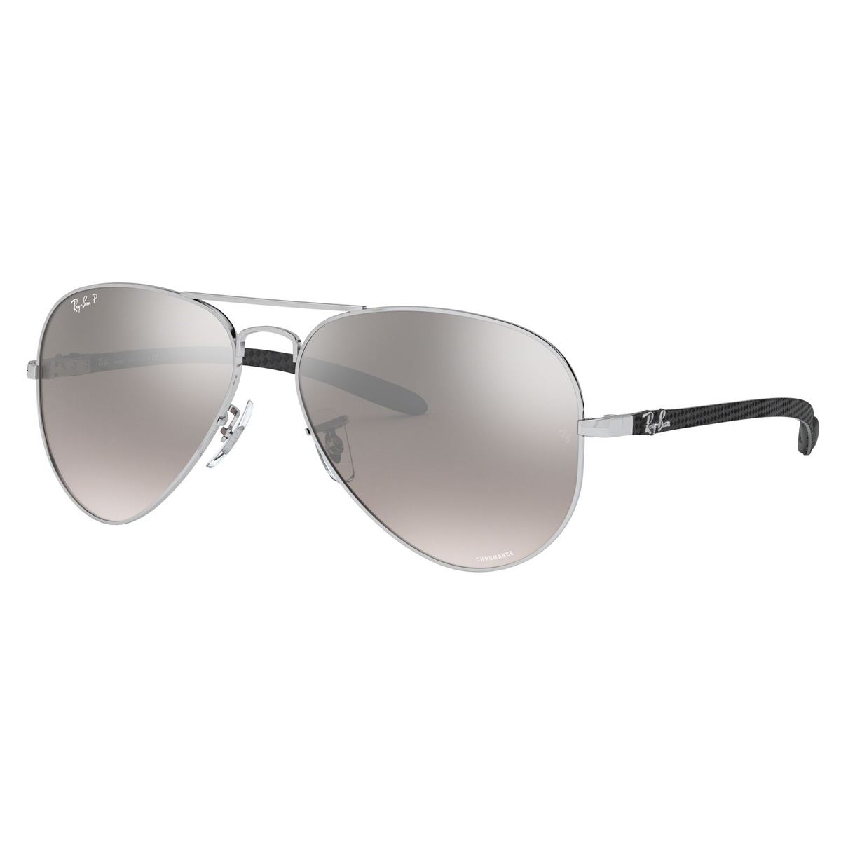 Lente Solar Ray-Ban Plata Polarizado Plata Negro