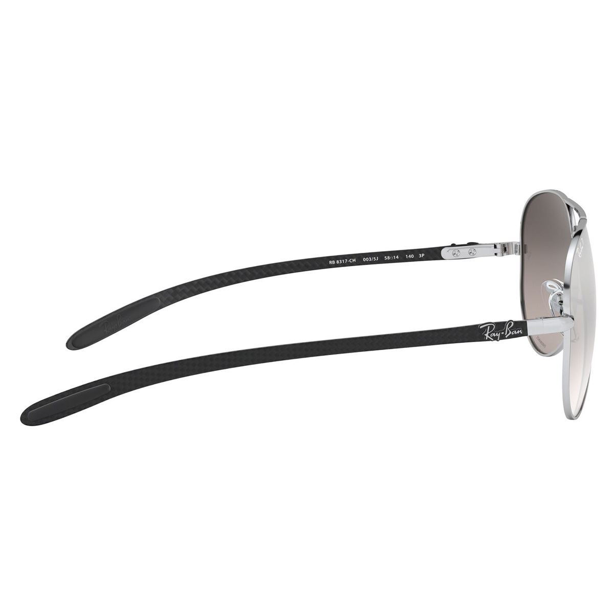 Lente Solar Ray-Ban Plata Polarizado Plata Negro