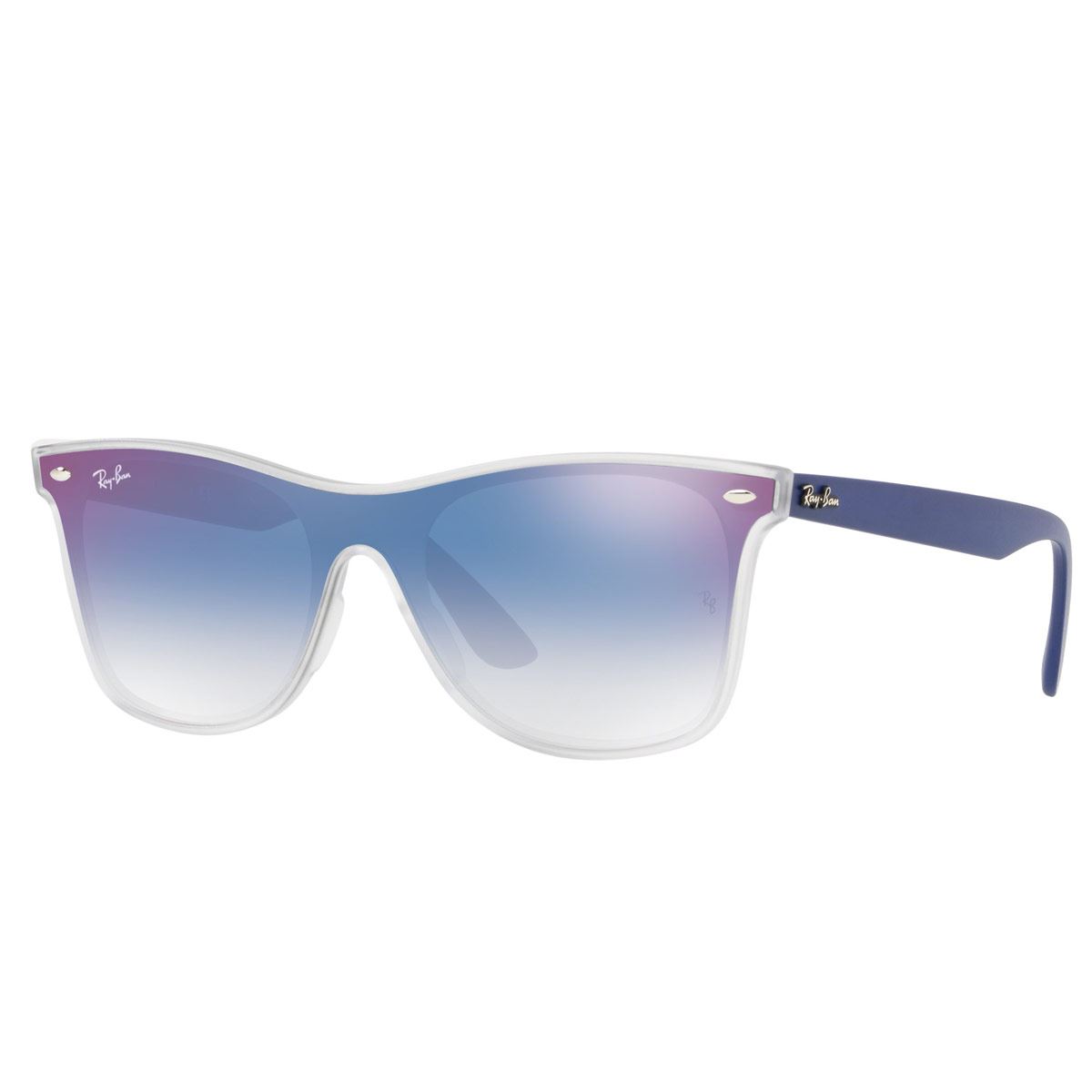 Ray Ban Transparente-Azul Espejeado Armazón Inyectado Transparente-Azul