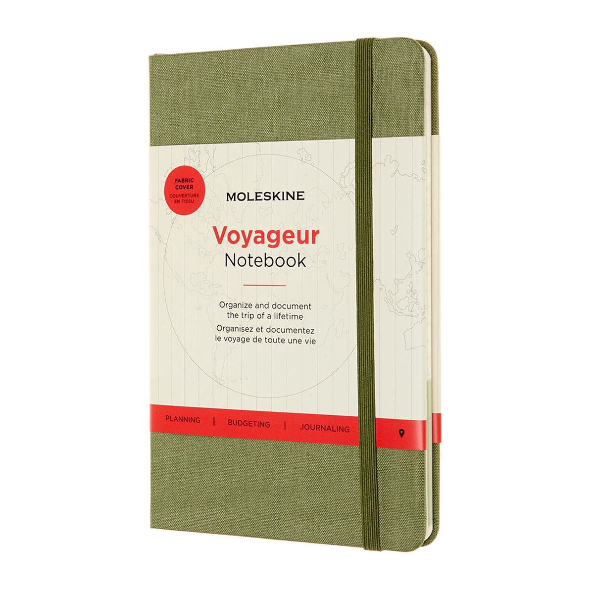 Libreta Voyageur viajeros grande verde, hoja rayada pasta dura