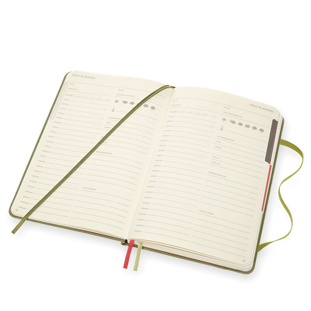 Libreta Voyageur viajeros grande verde, hoja rayada pasta dura