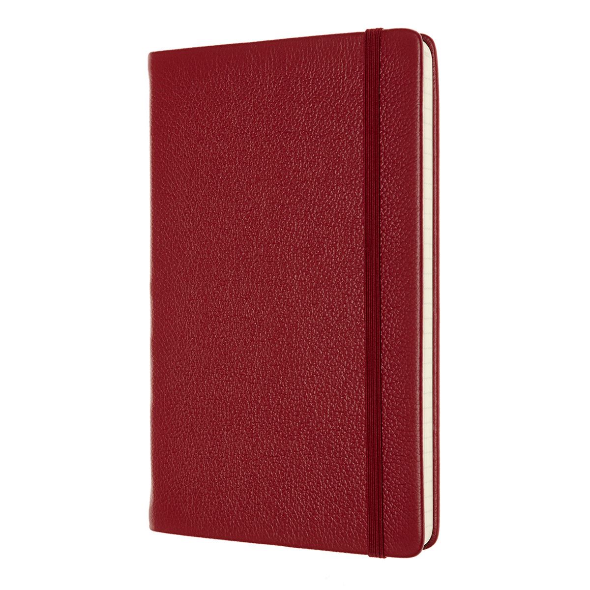 Libreta de cuero grande rojo, hoja rayada pasta dura