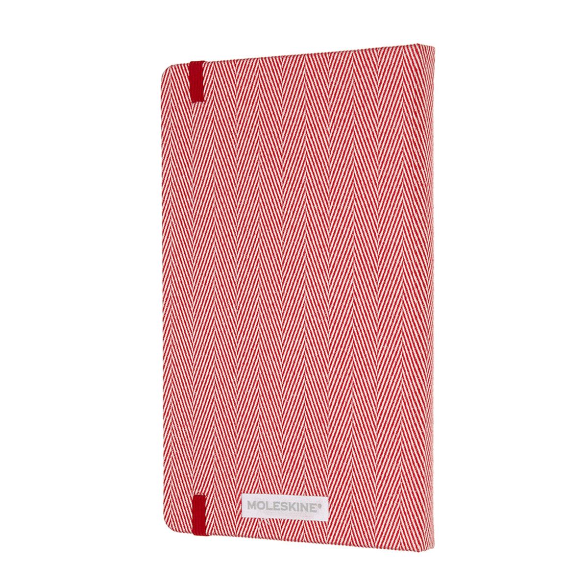 Libreta grande roja hoja rayada, tela pasta dura