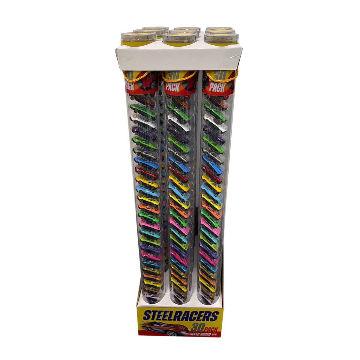 Set Coches Steelracers Tubo con 30 Piezas ¡Prepárate para la adrenalina y la competencia!