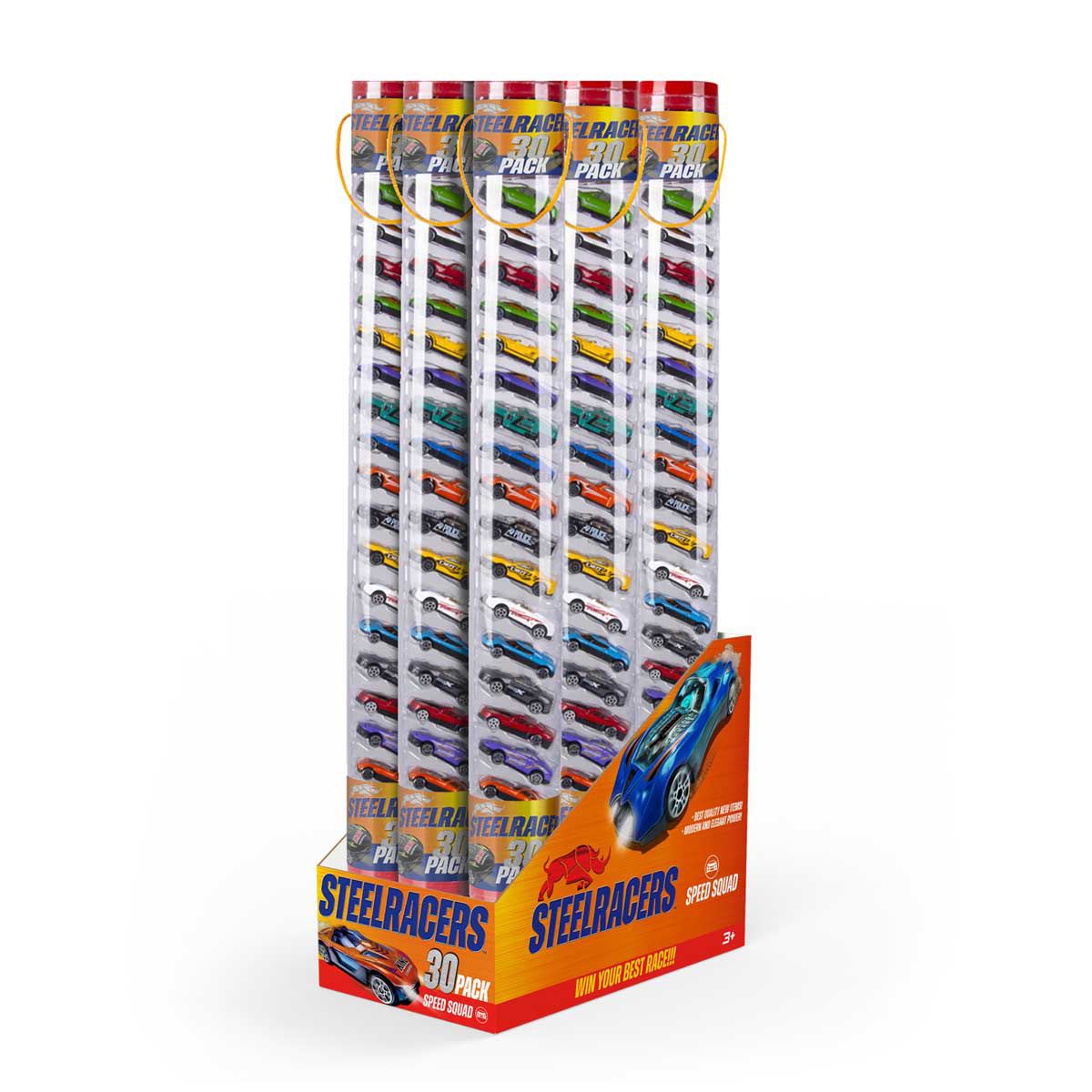 Set Coches Steelracers Tubo con 30 Piezas ¡Prepárate para la adrenalina y la competencia!
