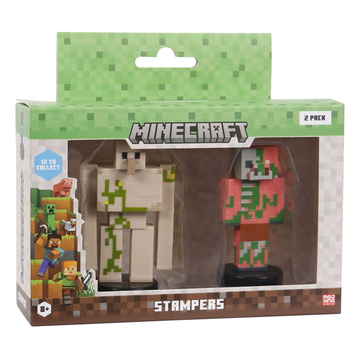 Set de Dos Figuras MINECRAFT de Colección Stampers Window Box