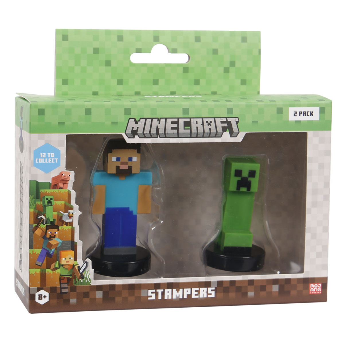 Set de Dos Figuras MINECRAFT de Colección Stampers Window Box