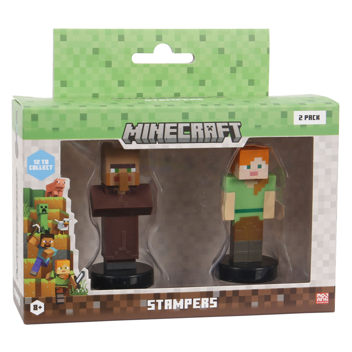 Set de Dos Figuras MINECRAFT de Colección Stampers Window Box