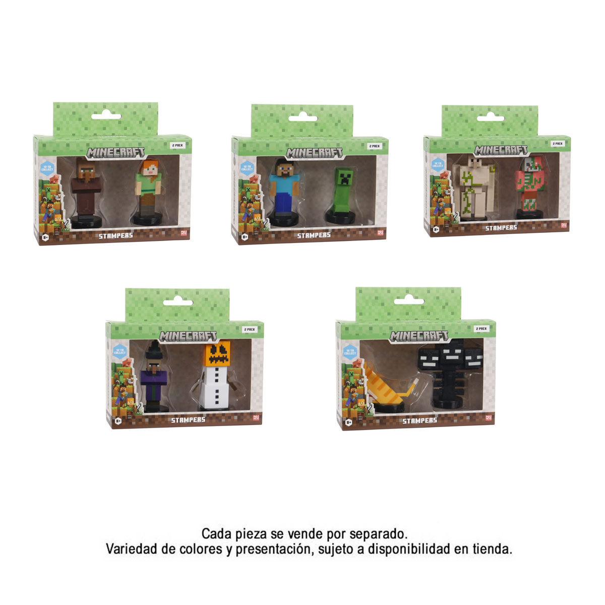 Set de Dos Figuras MINECRAFT de Colección Stampers Window Box
