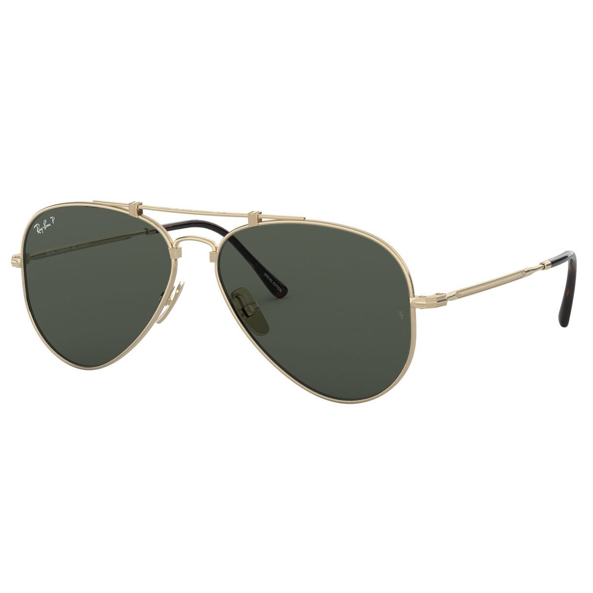 Lente Solar Ray-Ban Titanium Verde de Titanio Oro