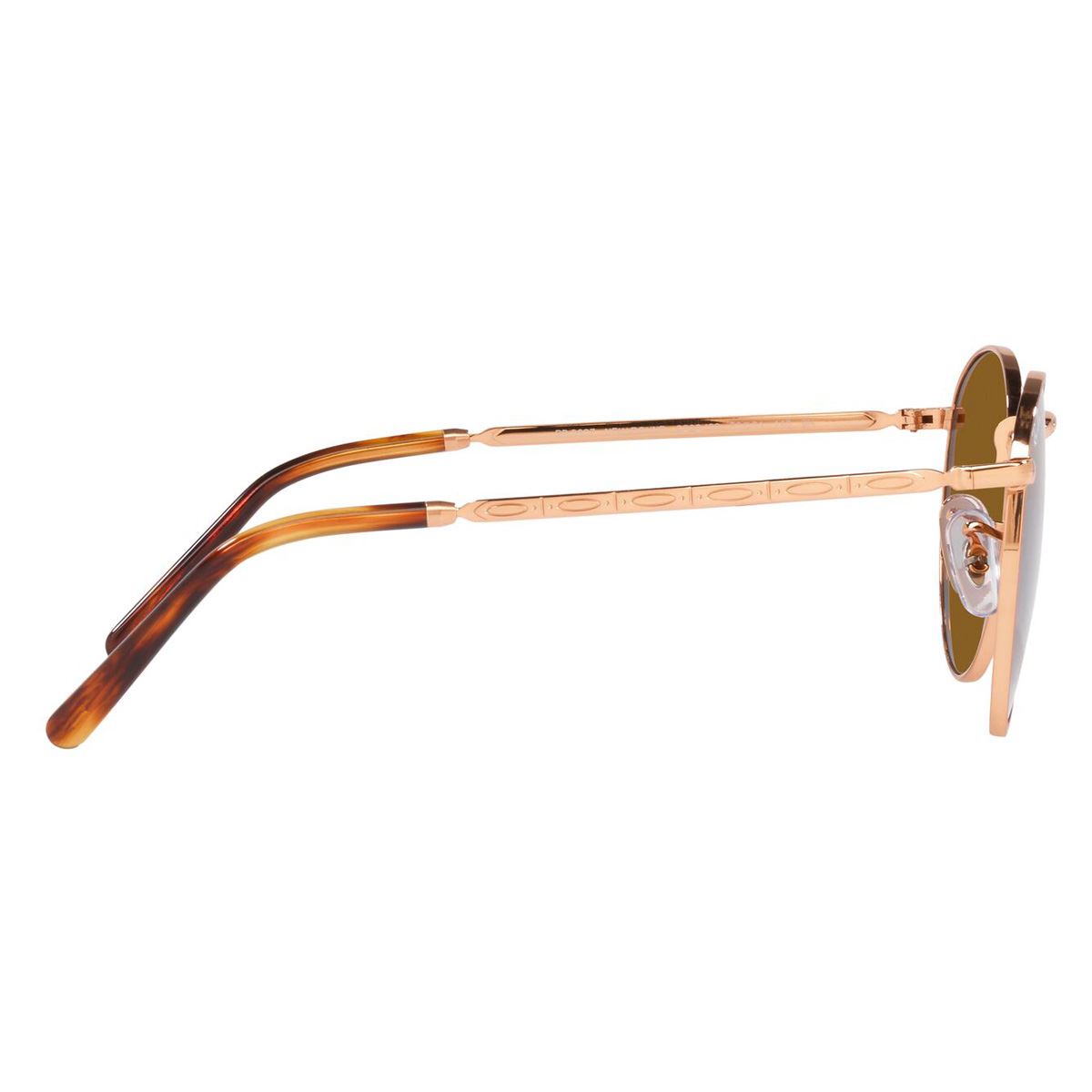 Lente solar Ray-Ban New Round modelo 0RB3637 color marrón en metal color oro