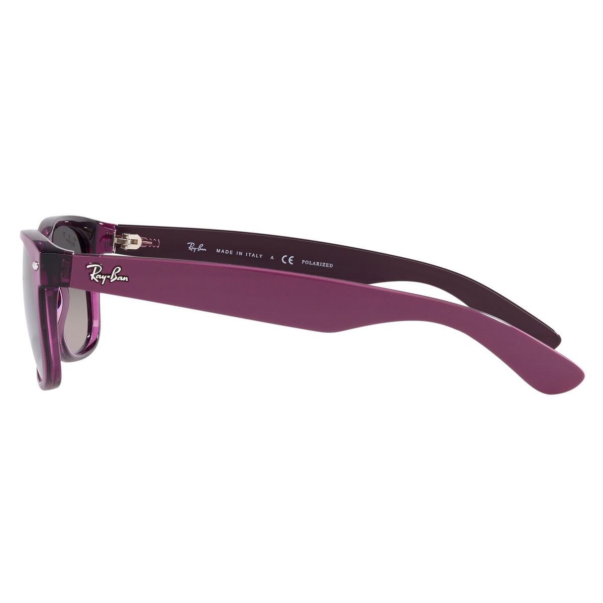 Lente solar Ray-Ban New Wayfarer modelo 0RB2132 polarizado color gris en nylon color violeta
