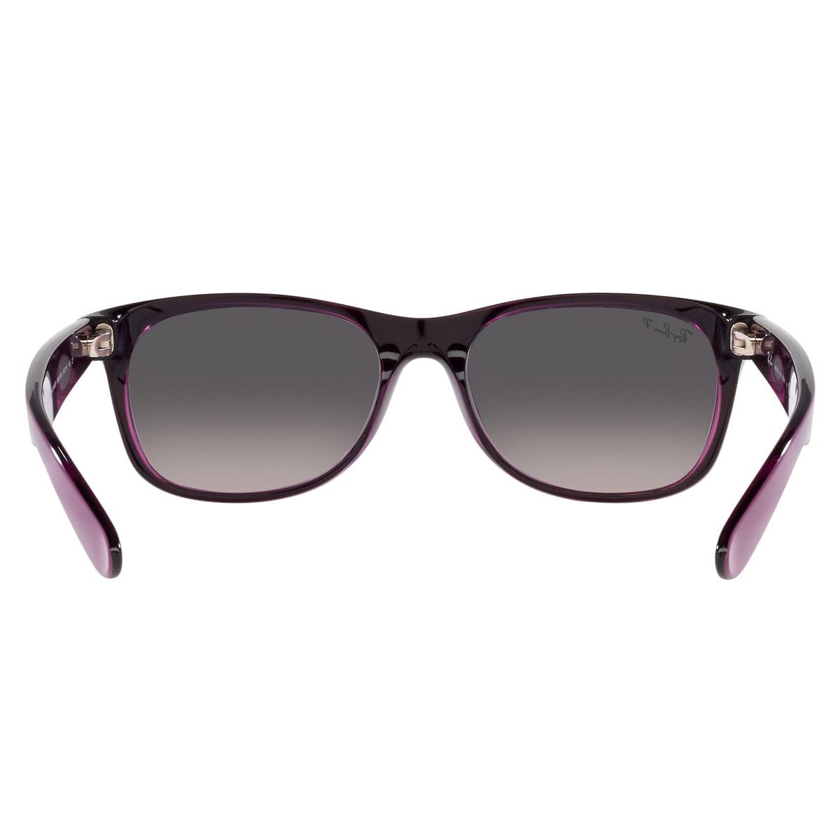 Lente solar Ray-Ban New Wayfarer modelo 0RB2132 polarizado color gris en nylon color violeta
