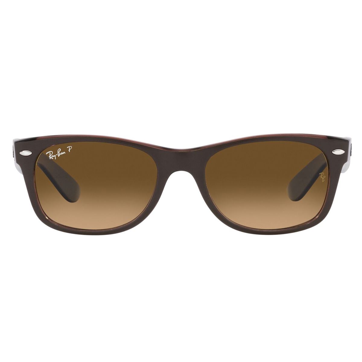 Lente solar Ray-Ban New Wayfarer modelo 0RB2132 polarizado color marrón en nylon