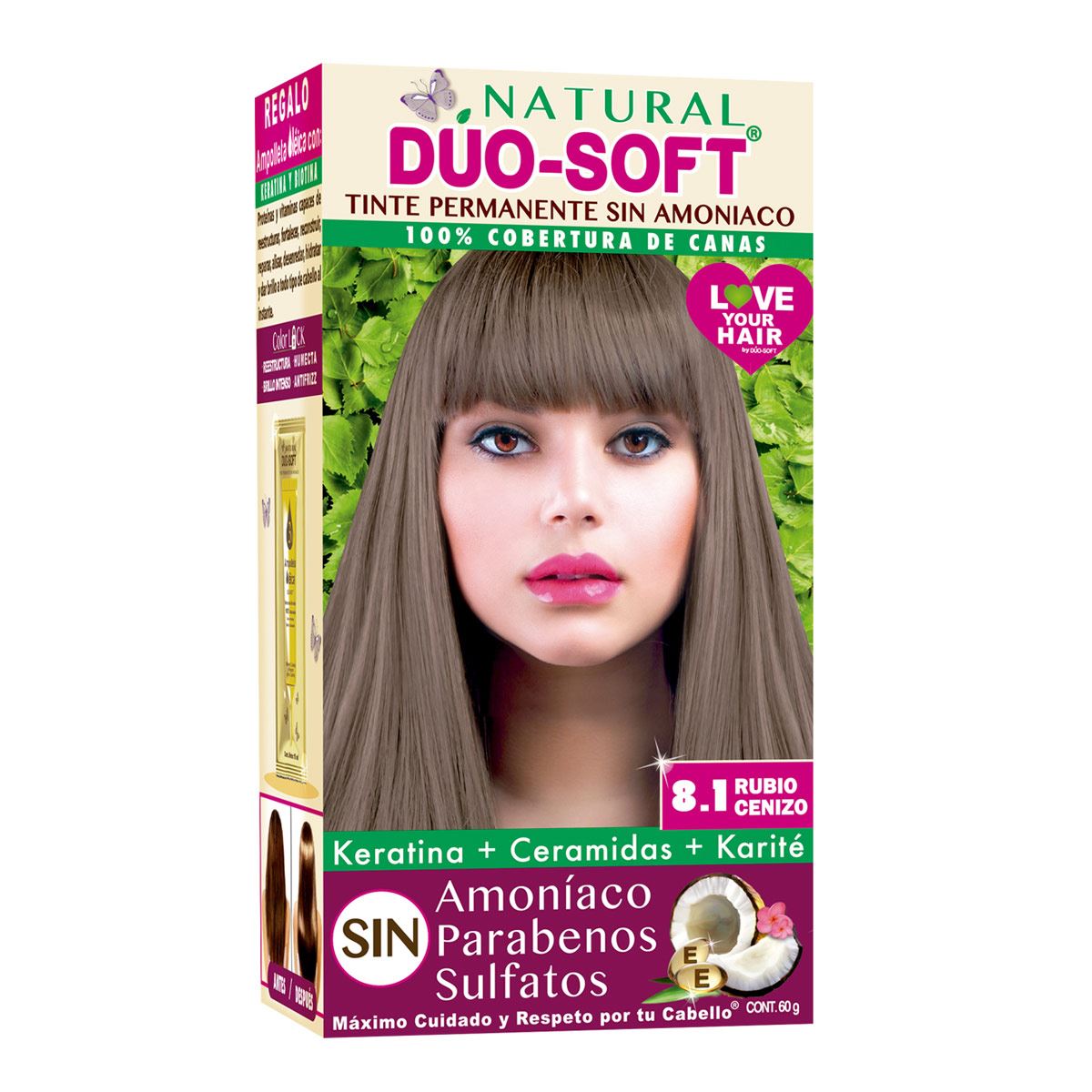 Tinte sin amoniaco natural dúo soft rubio cenizo