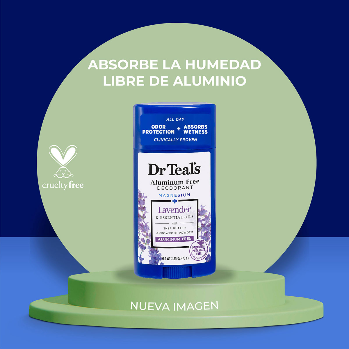 Desodorante de Lavanda en Barra para Mujer Dr. Teals