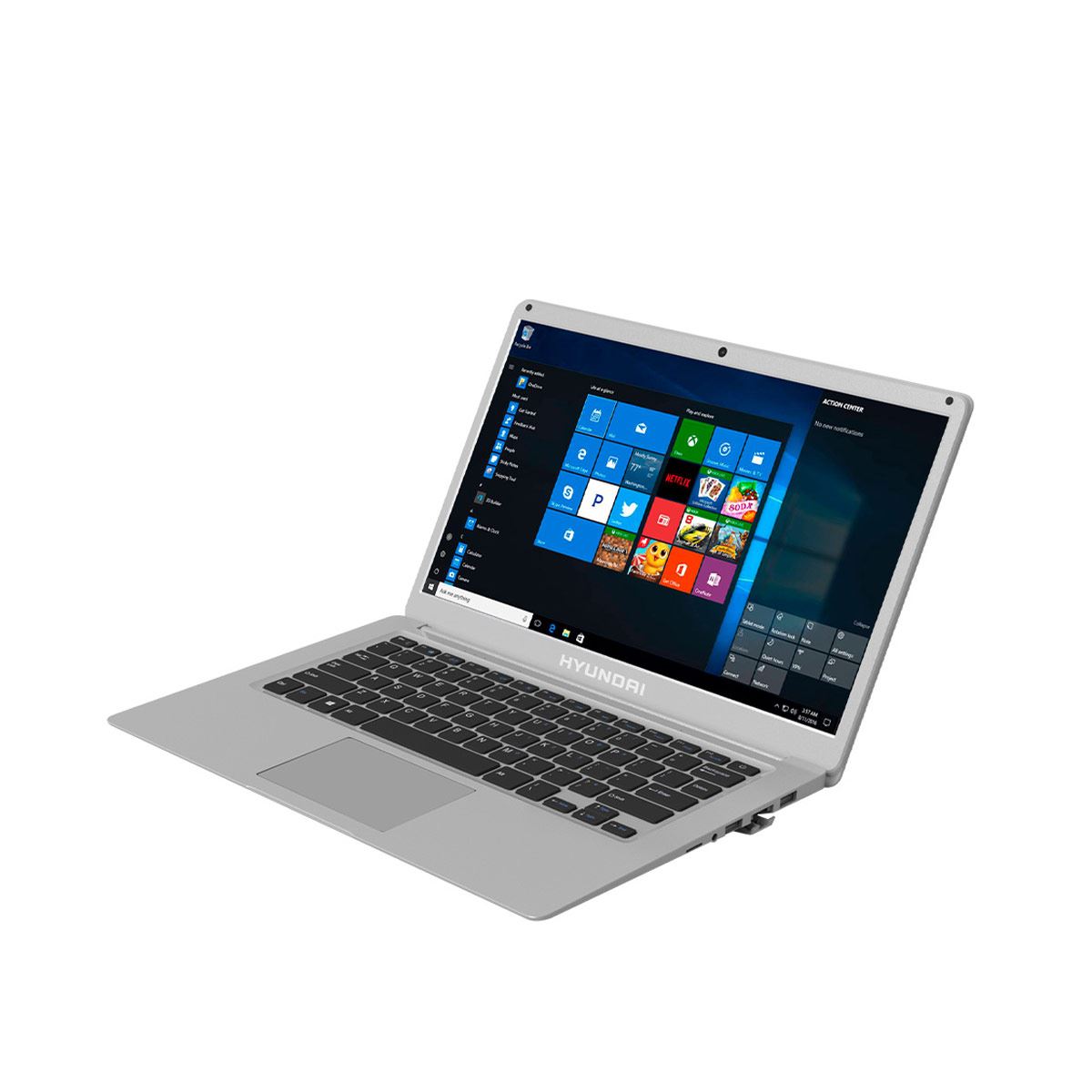 Laptop Hyundai HYbook, 14.1 Celeron, 4GB Ram, 64GB + 1TB Plateada