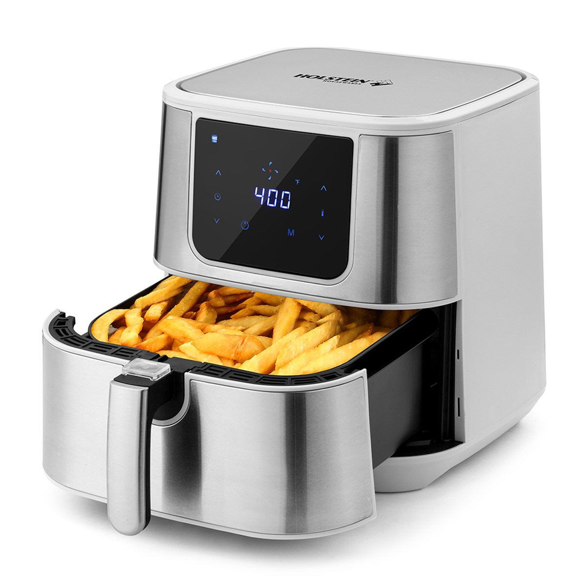 Freidora de aire digital HOLSTEIN HOUSEWARES de 5.5l gris acero holstein