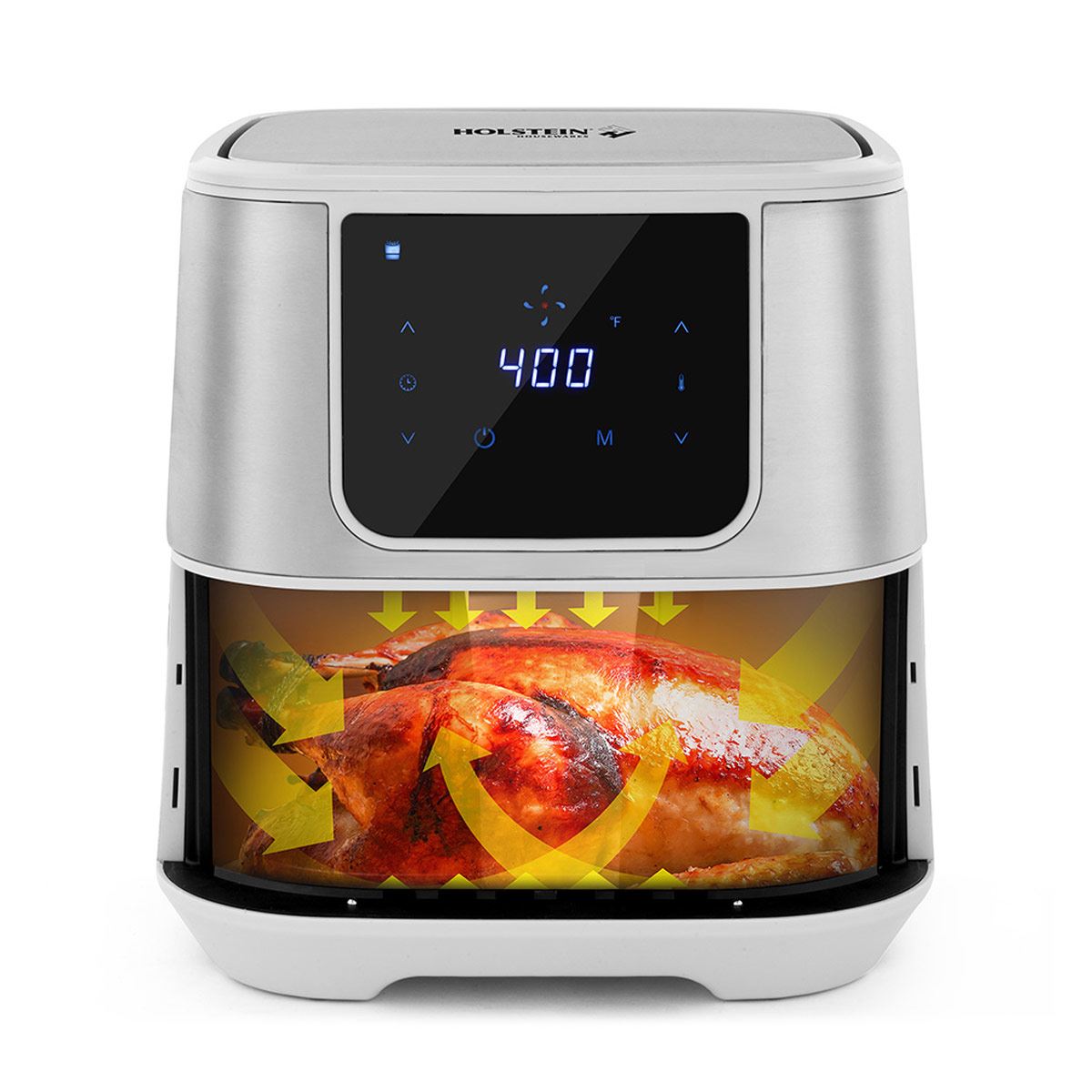 Freidora de aire digital HOLSTEIN HOUSEWARES de 5.5l gris acero holstein