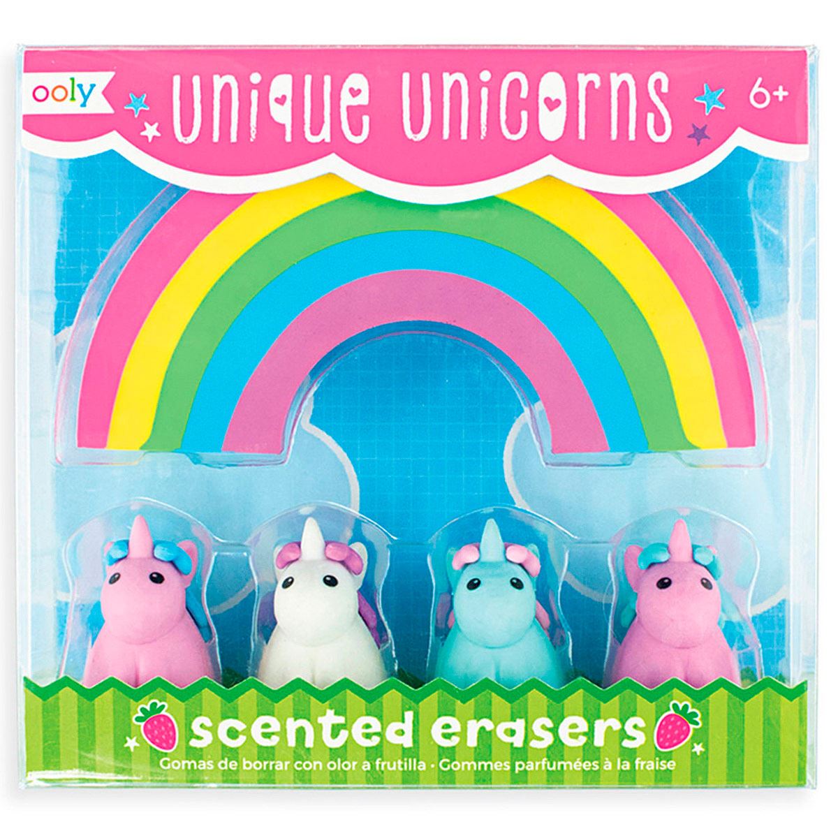 Gomas de Unicornio 4Pz Y De Arcoíris Ooly