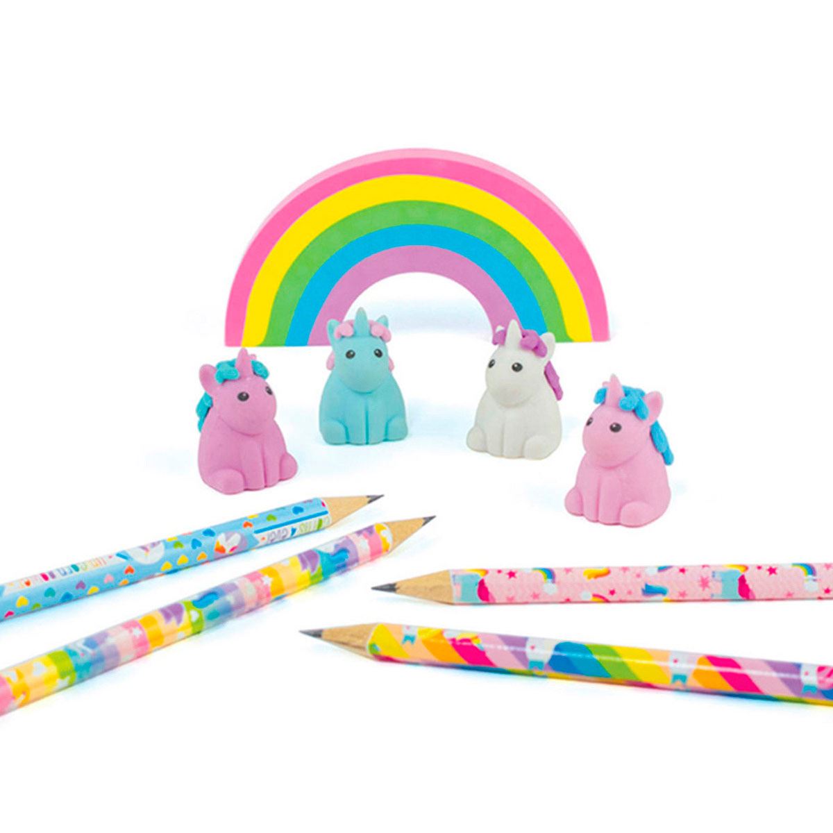 Gomas de Unicornio 4Pz Y De Arcoíris Ooly