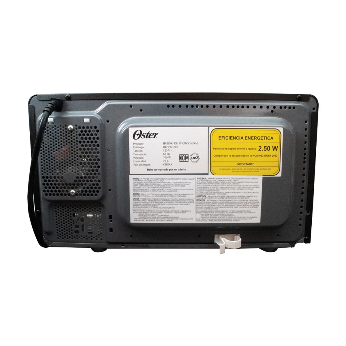 Horno de Microondas Oster OGYW3701 Negro