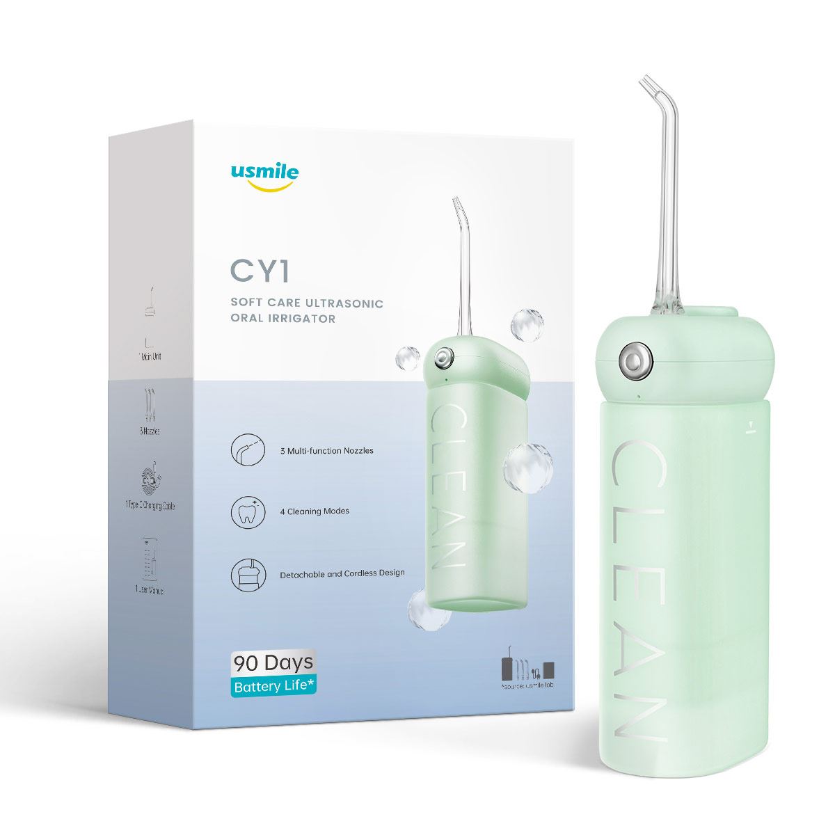 Irrigador bucal ultrasónico color verde CY1 de cuidado suave usmile