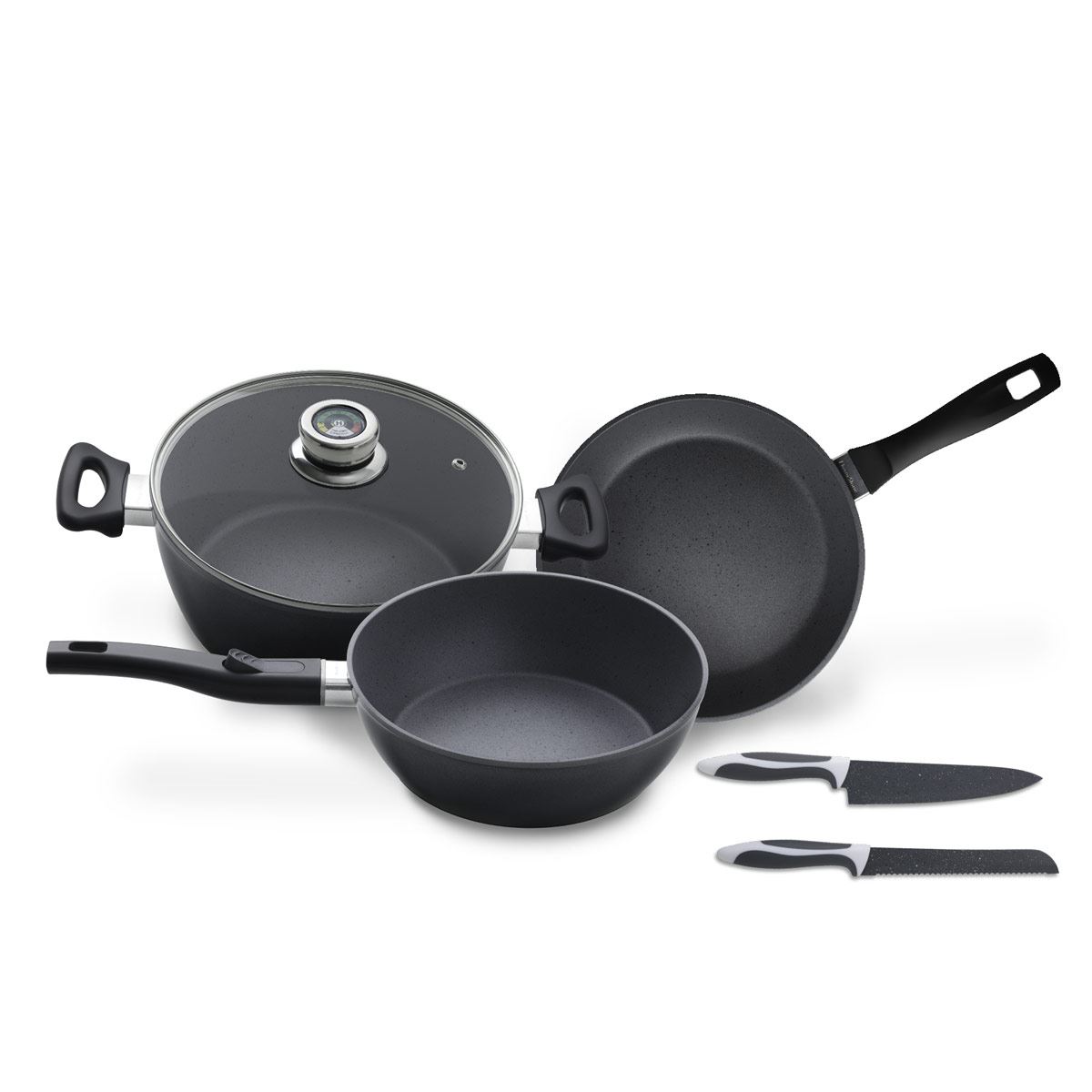 Bateria De Cocina Flavorstone Titanio Master Set 6 Pzas
