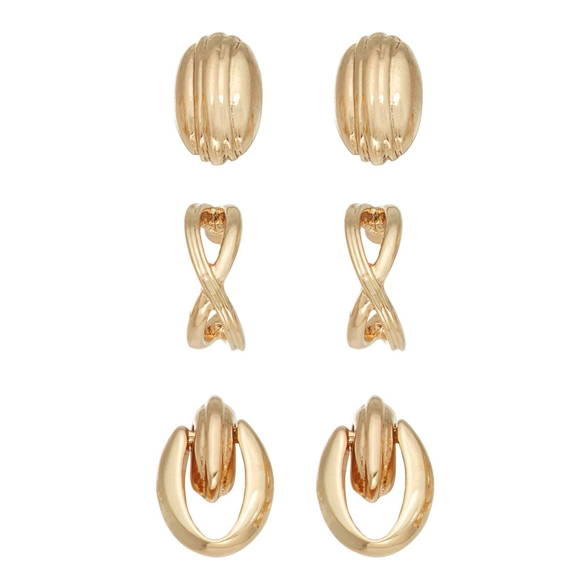 Aretes de Aleación de metales Dorado tipo Sencillo Napier