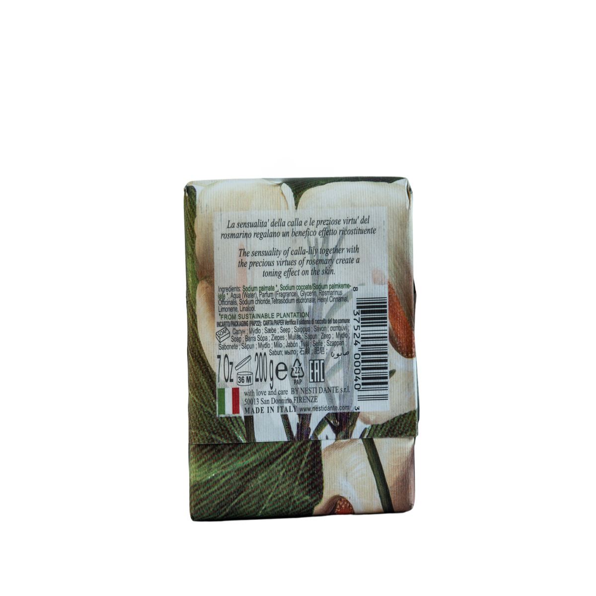 Jabón Nesti Dante aroma Calla Lily y Romero 200 gr