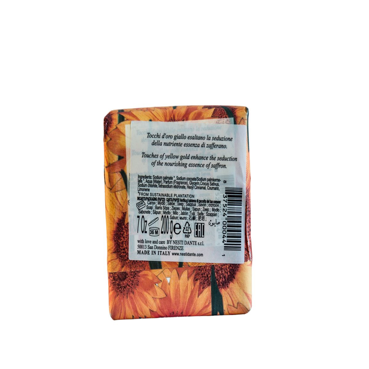 Jabón Nesti Dante aroma Girasol y Azafrán 200 gr
