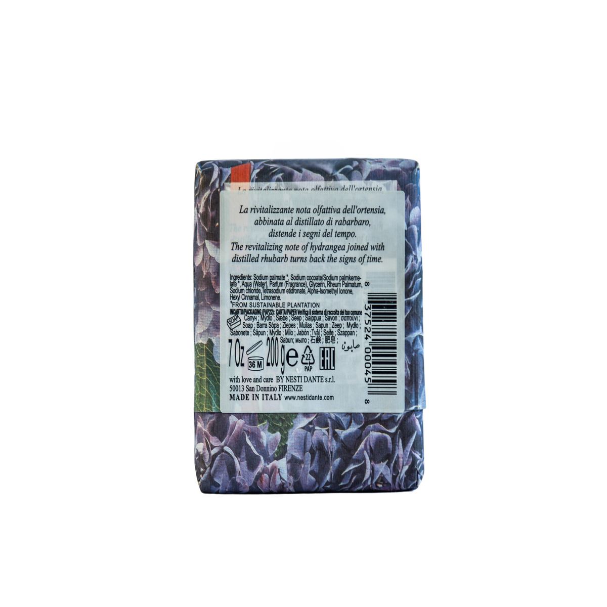 Jabón Nesti Dante aroma Hortensia y Ruibarbo 200 gr