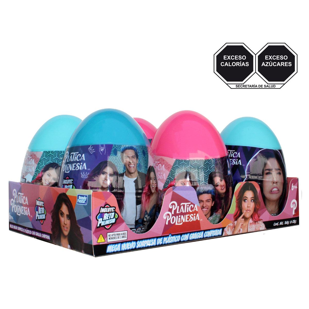 Contenedor con Dulce Comprimido Mega Huevo Polinesios