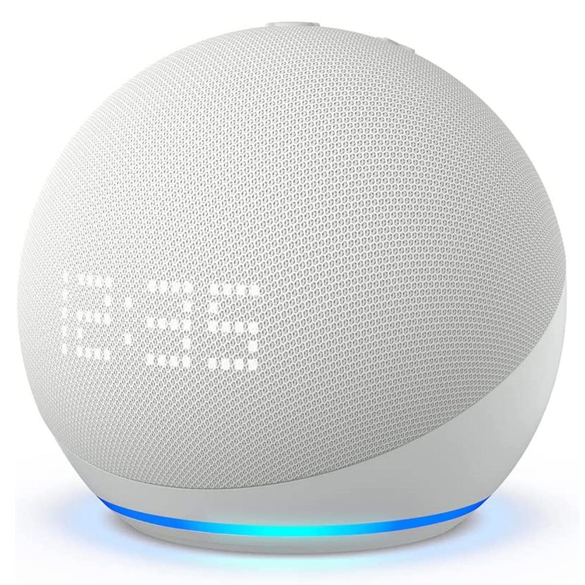 Bocina inteligente Echo Dot 5ta generación con reloj blanco