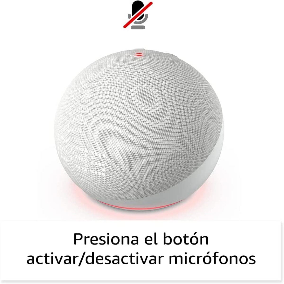 Bocina inteligente Echo Dot 5ta generación con reloj blanco