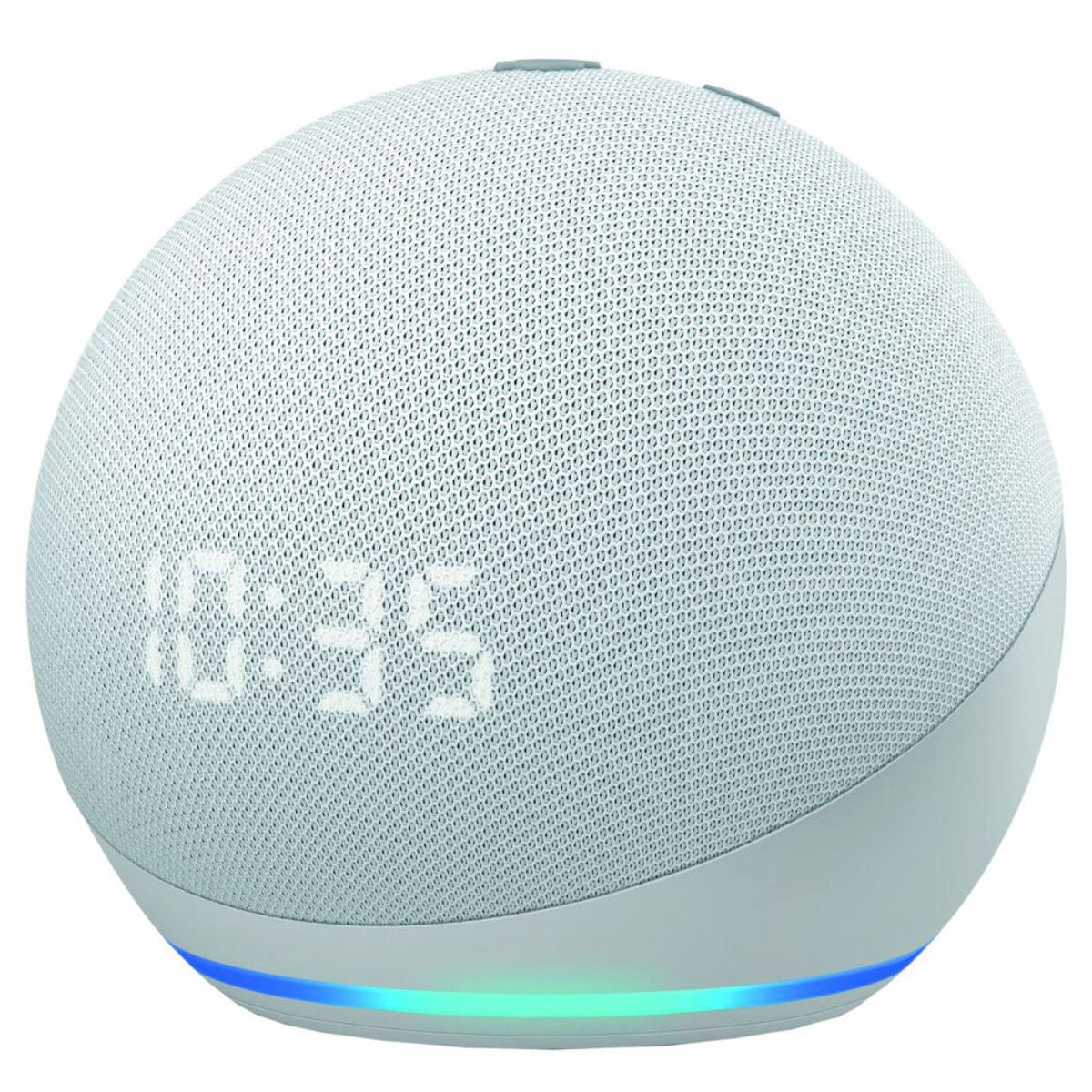 Bocina Echo Dot  (4ta Generación) con Alexa y Reloj Digital Blanco