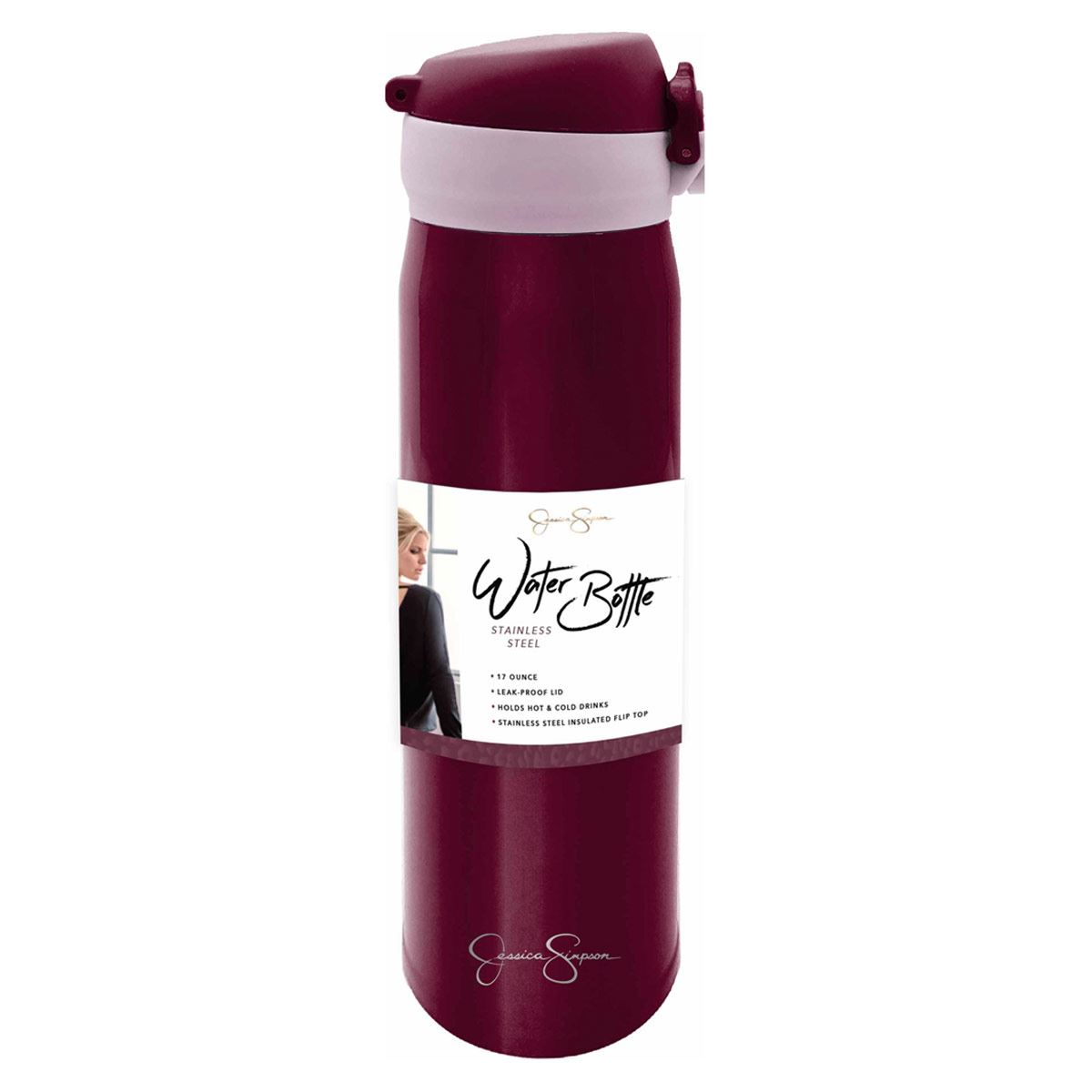 Botella de acero Jessica Simpson de 17 OZ color magenta