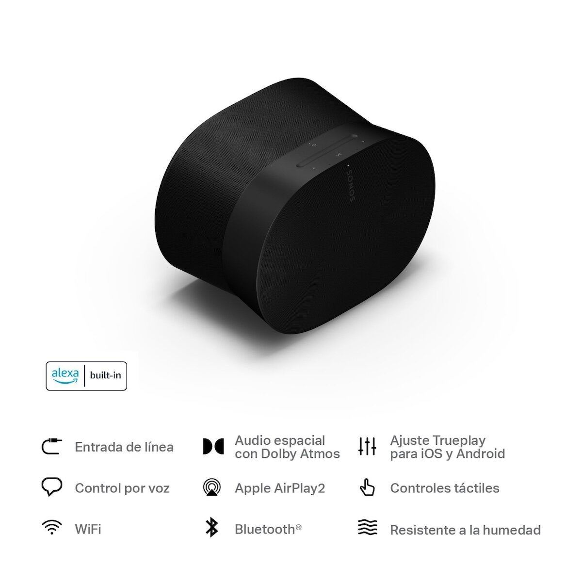 Bocina Sonos Era 300 para audio espacial envolvente WiFi y bluetooth color negra