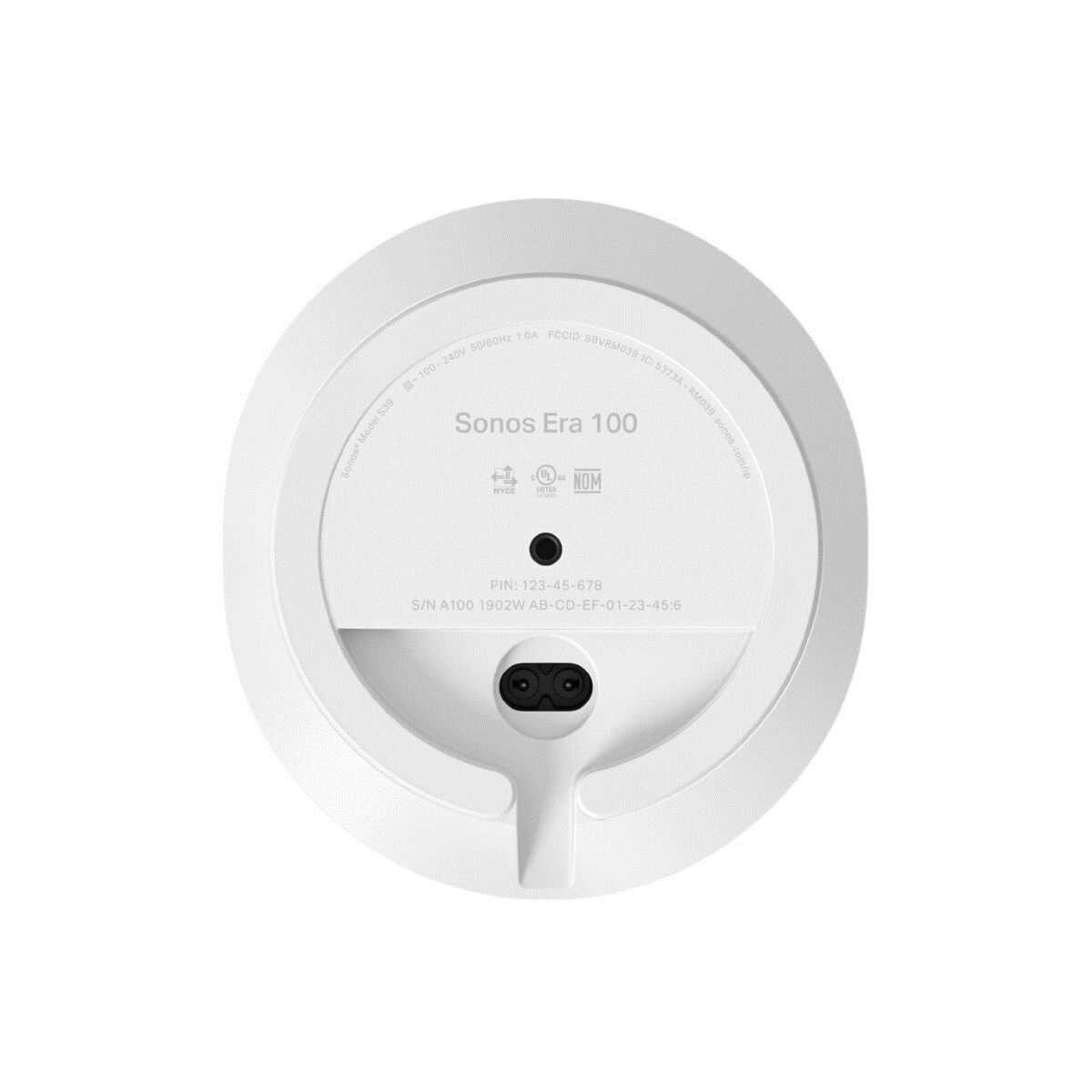 Bocina Sonos Era 100 con acústica y conectividad WiFi y bluetooth color blanco