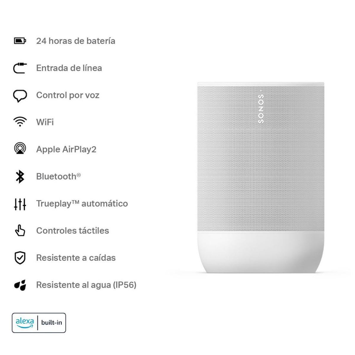 Sonos Move 2 Bocina Portátil Wi-Fi y Bluetooth Con Alexa