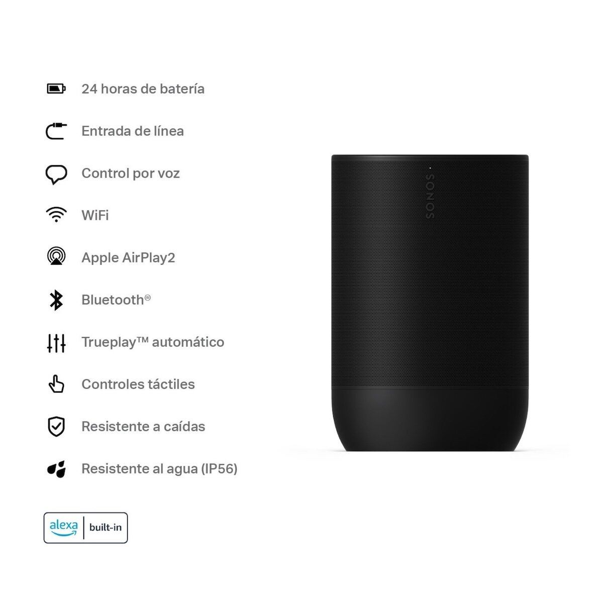 Sonos Move 2 Bocina Portátil Wi-Fi y Bluetooth Con Alexa