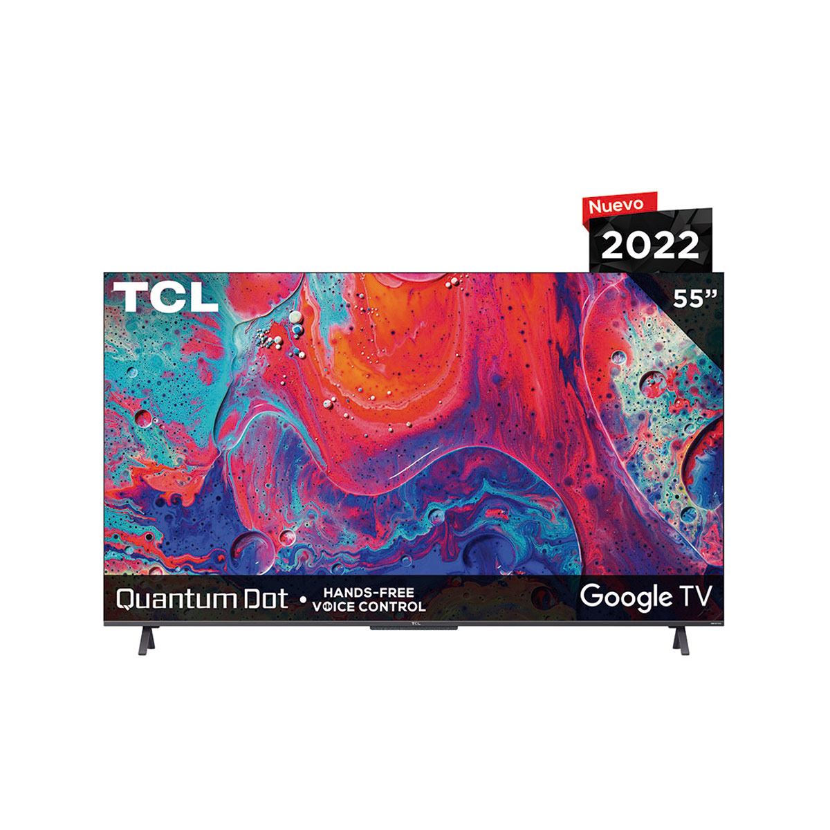 Pantalla TCL QLED TV  55 4K UHD Smart TV Google TV con Dolby Vision ATMOS 55Q647