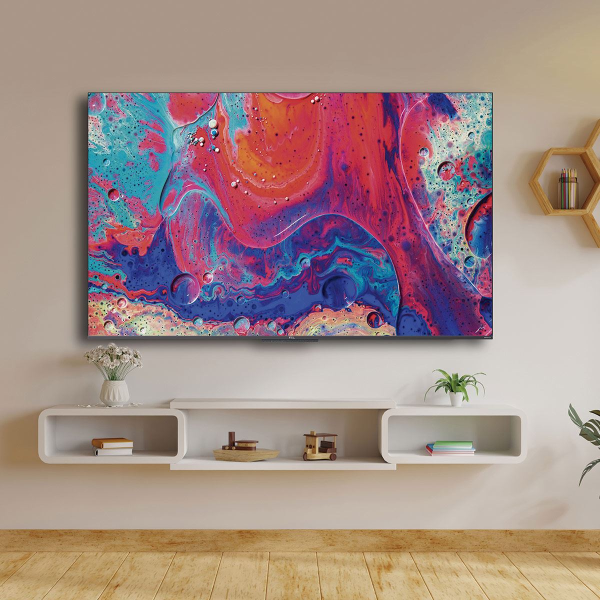 Pantalla TCL QLED TV  55 4K UHD Smart TV Google TV con Dolby Vision ATMOS 55Q647