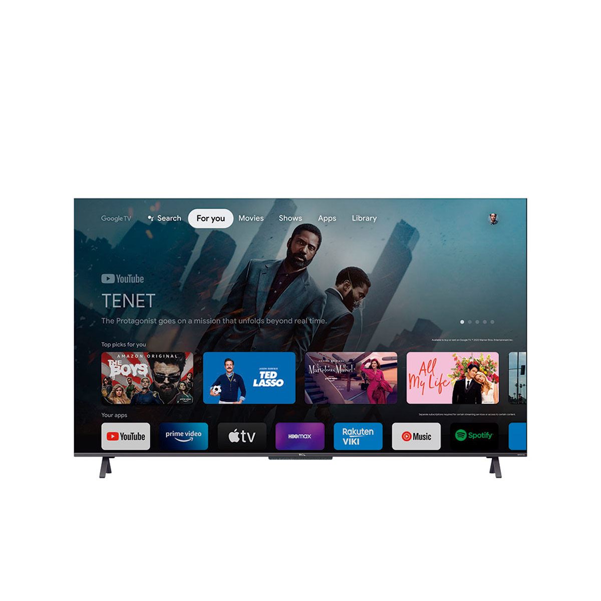 Pantalla TCL QLED TV  55 4K UHD Smart TV Google TV con Dolby Vision ATMOS 55Q647