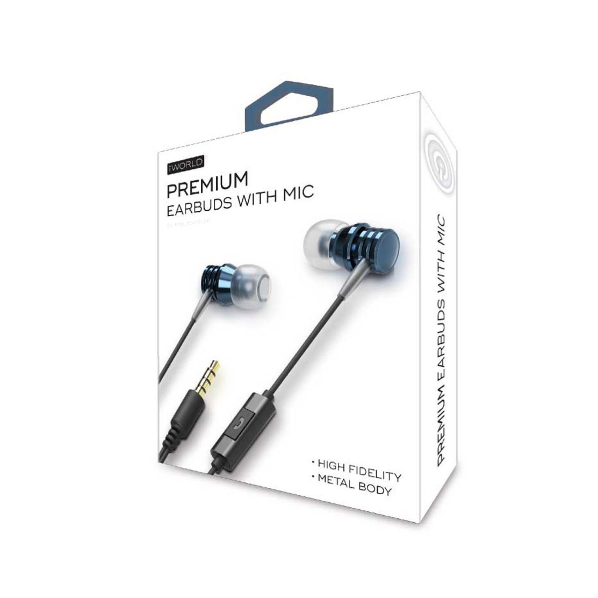Audífonos Iworld Premium Earbuds Azul