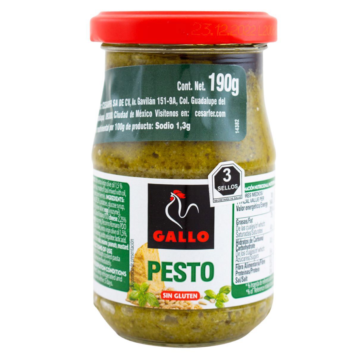 Salsa Pesto Verde Gallo 190 gramos