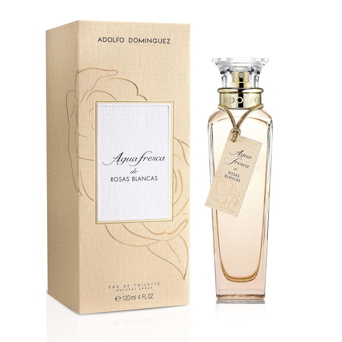 Fragancia Para Dama , Adolfo Domínguez, Agua Fresca de Rosas blancas, EDT 120ml