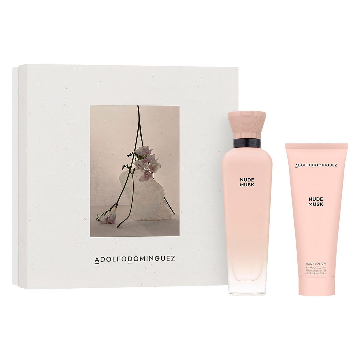 Adolfo Dominguez Nude Musk Set Para Dama Perfume EDP 120ml + Body Lotion 75ml