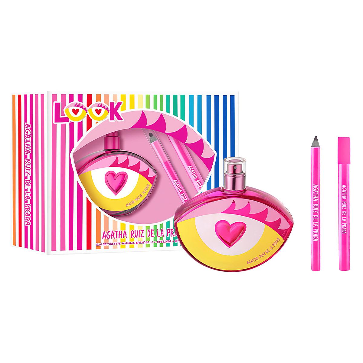Agatha Ruiz de la Prada Look at Me Set Para Dama Perfume EDT 80ML + 2 Make Up