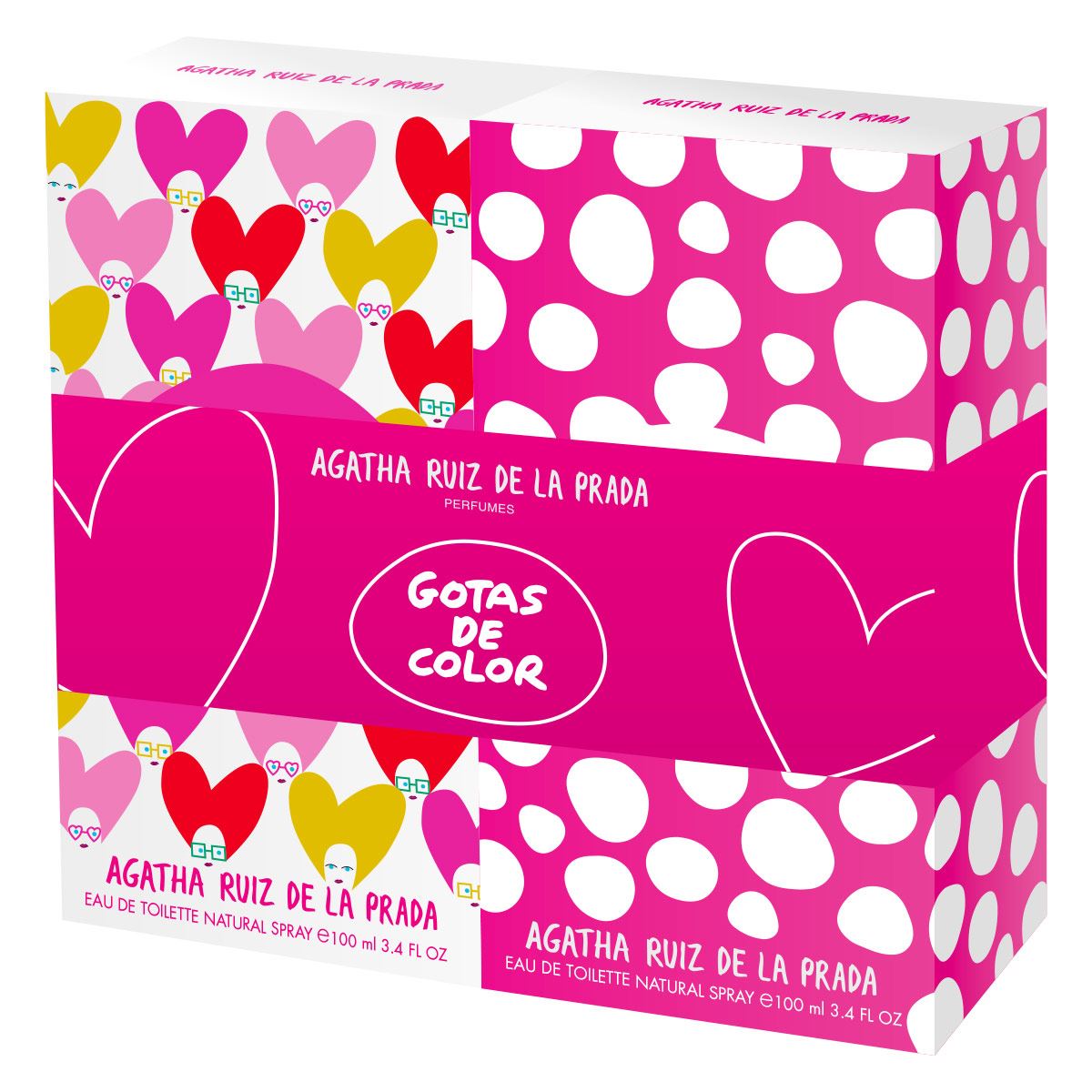 Agatha Ruiz de la Prada Set Para Dama Perfume Gotas de Color SuperSmile EDT 80ML   + Perfume Gotas de Color Gourmand Pink EDT 80ML